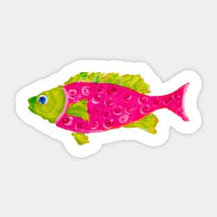 pink swirl fish painting Sticker